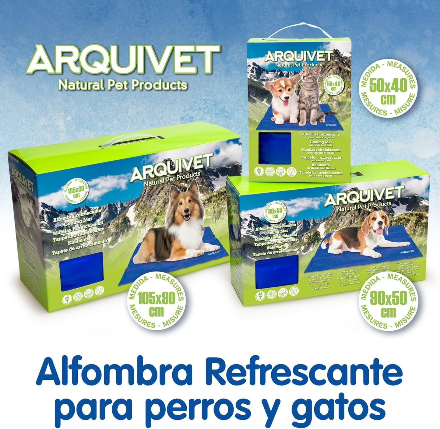 Arquivet - Alfombra Refrescante Para Perros Y Gatos 40X50, Alfombrar Pet Cooling Mat, Azul