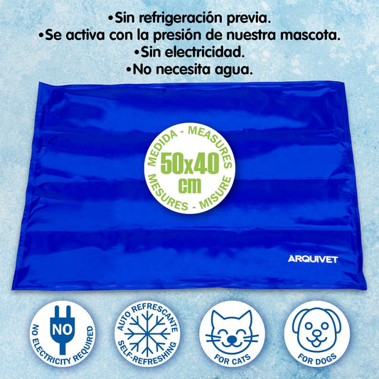 Arquivet - Alfombra Refrescante Para Perros Y Gatos 40X50, Alfombrar Pet Cooling Mat, Azul