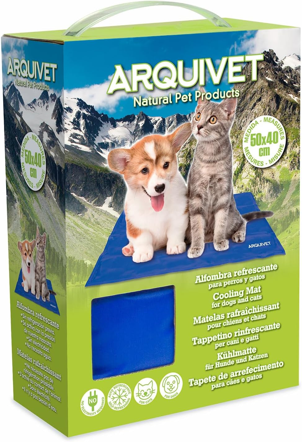 Arquivet - Alfombra Refrescante Para Perros Y Gatos 40X50, Alfombrar Pet Cooling Mat, Azul