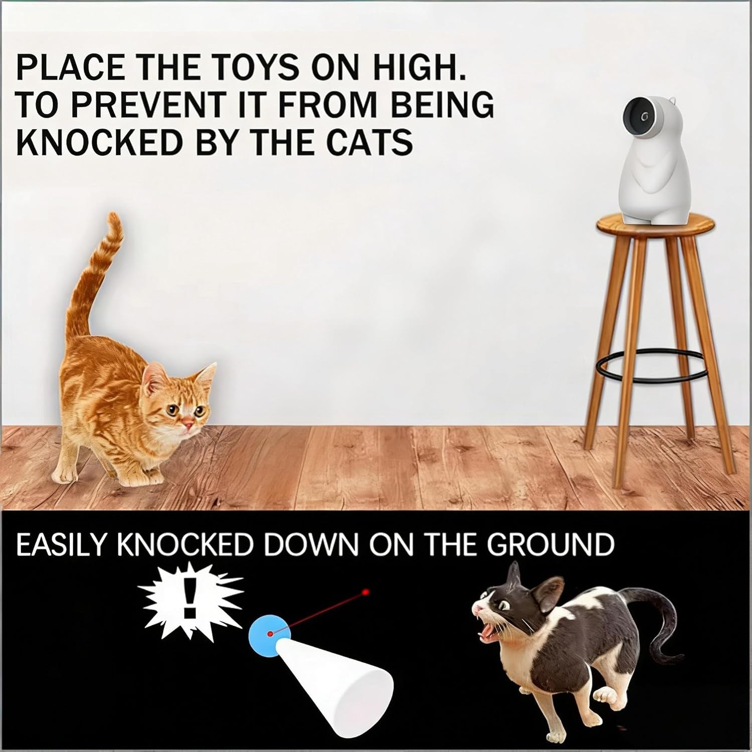 Juguetes Para Gatos, Luz LED Para Gatos Con Trayectoria Real Y Recargable, Activada Por Movimiento, Automática, Juguete Interactivo Para Gatos De Interior/Cachorros/Perros