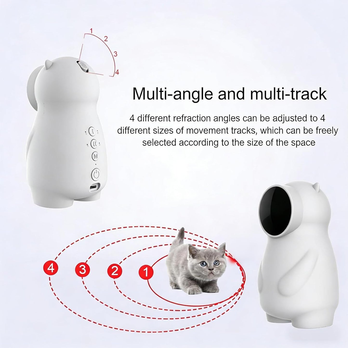Juguetes Para Gatos, Luz LED Para Gatos Con Trayectoria Real Y Recargable, Activada Por Movimiento, Automática, Juguete Interactivo Para Gatos De Interior/Cachorros/Perros