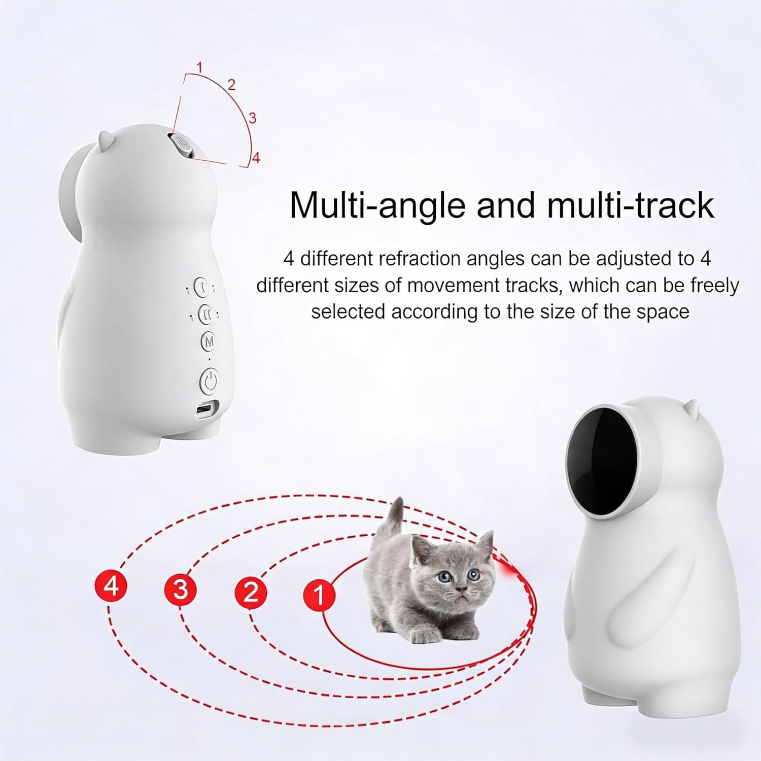 Juguetes Para Gatos, Luz LED Para Gatos Con Trayectoria Real Y Recargable, Activada Por Movimiento, Automática, Juguete Interactivo Para Gatos De Interior/Cachorros/Perros
