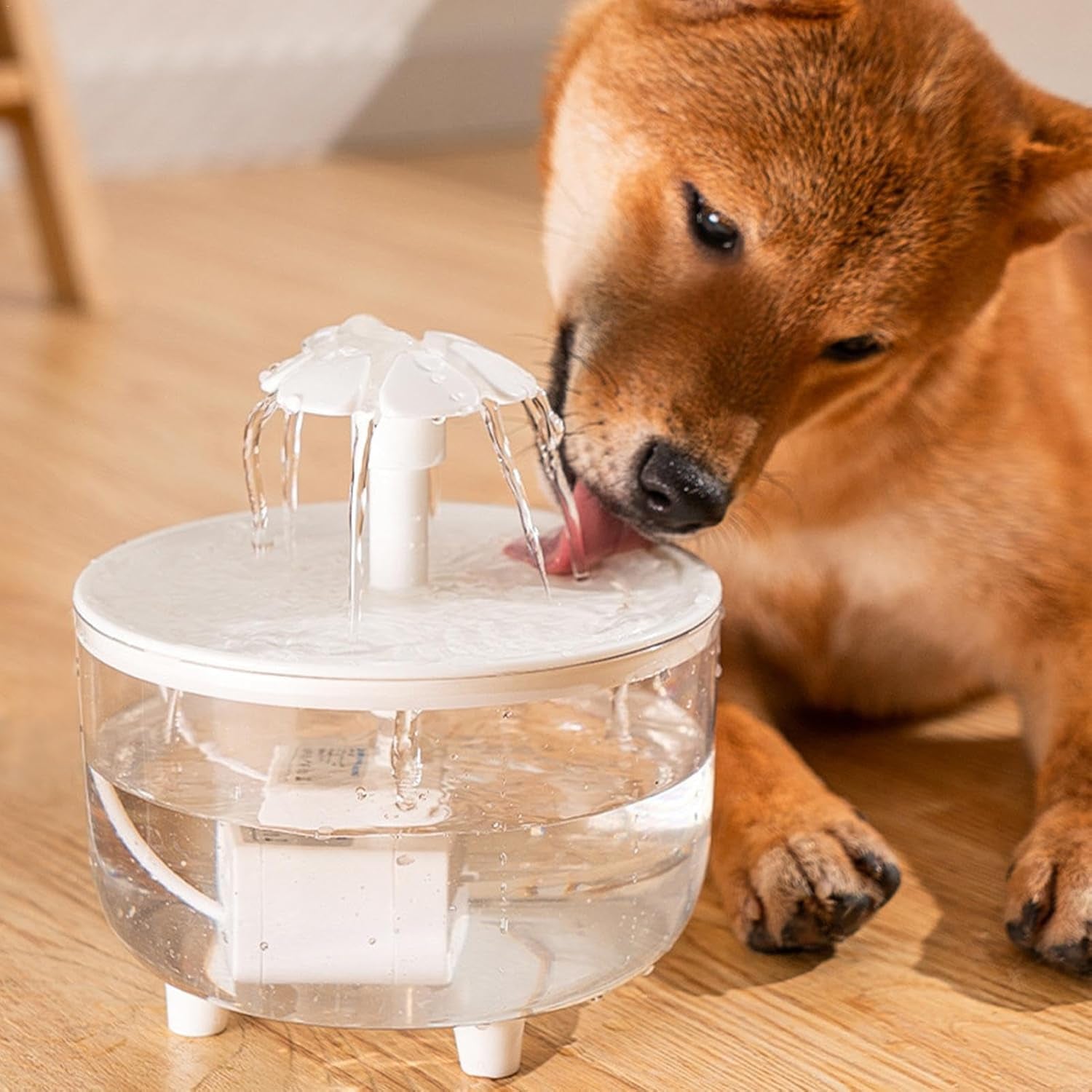 Fuente De Agua Para Mascotas De 15 X 15 X 16 Cm, Fuente De Agua Silenciosa Para Gatos De 1 Litro, Dispensador De Agua Eléctrico Estilo Flor, Fuente De Agua Inalámbrica Para Gatos Con Filtro